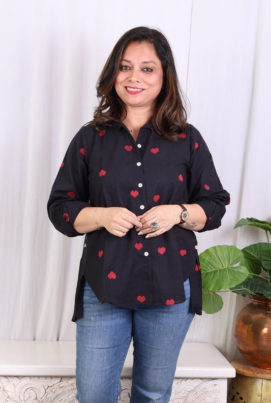 Black Handloom cotton Shirt