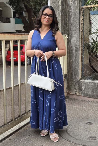 Blue Shibori Dress (Sleeves On request)