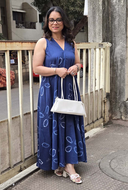 Blue Shibori Dress (Sleeves On request)