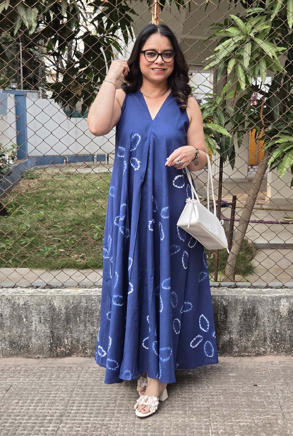 Blue Shibori Dress (Sleeves On request)