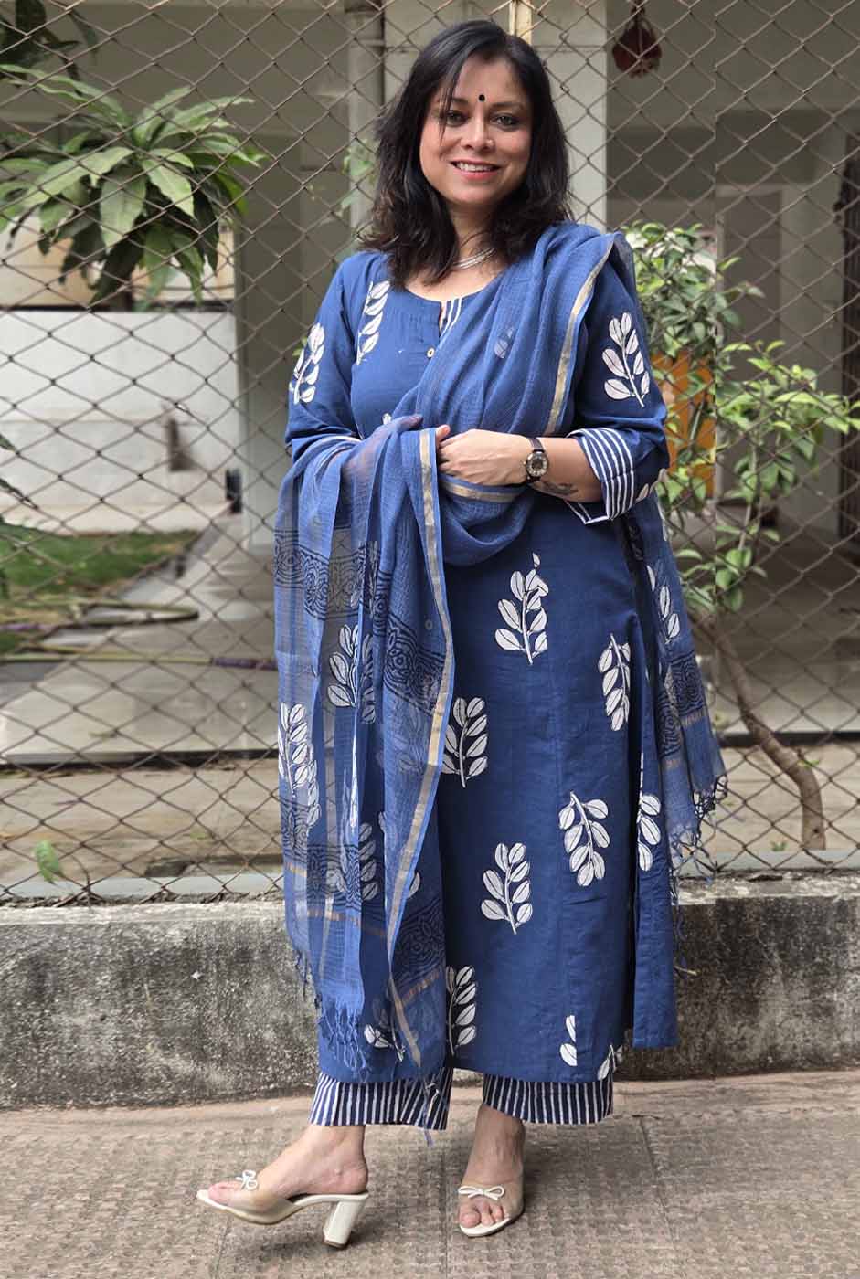 Neel Vanya Slub Cotton Kurta Pant Set