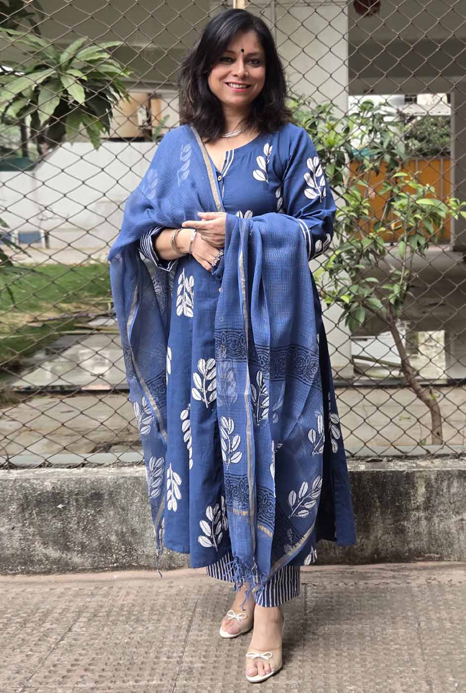 Neel Vanya Slub Cotton Kurta Pant Set