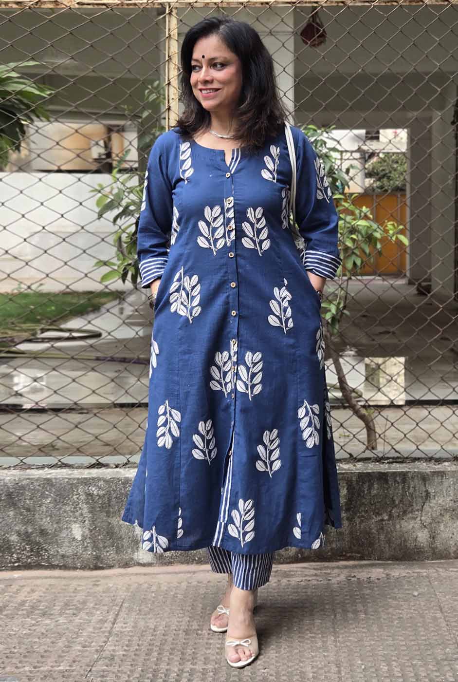 Neel Vanya Slub Cotton Kurta Pant Set