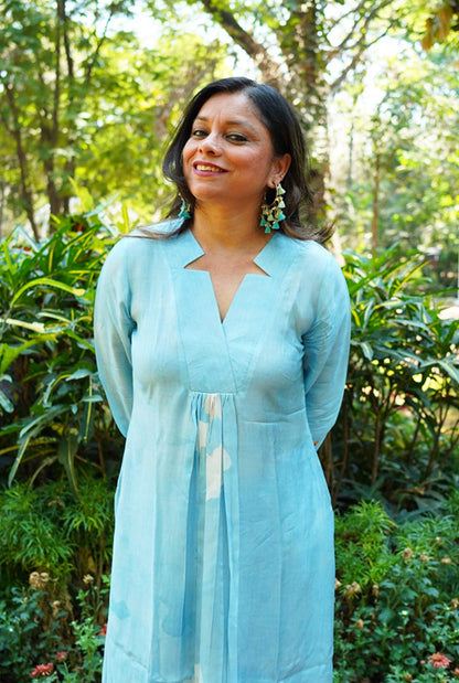 Blue Floral Muslin Co-ord Set