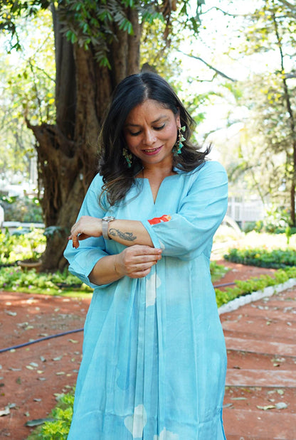 Blue Floral Muslin Co-ord Set