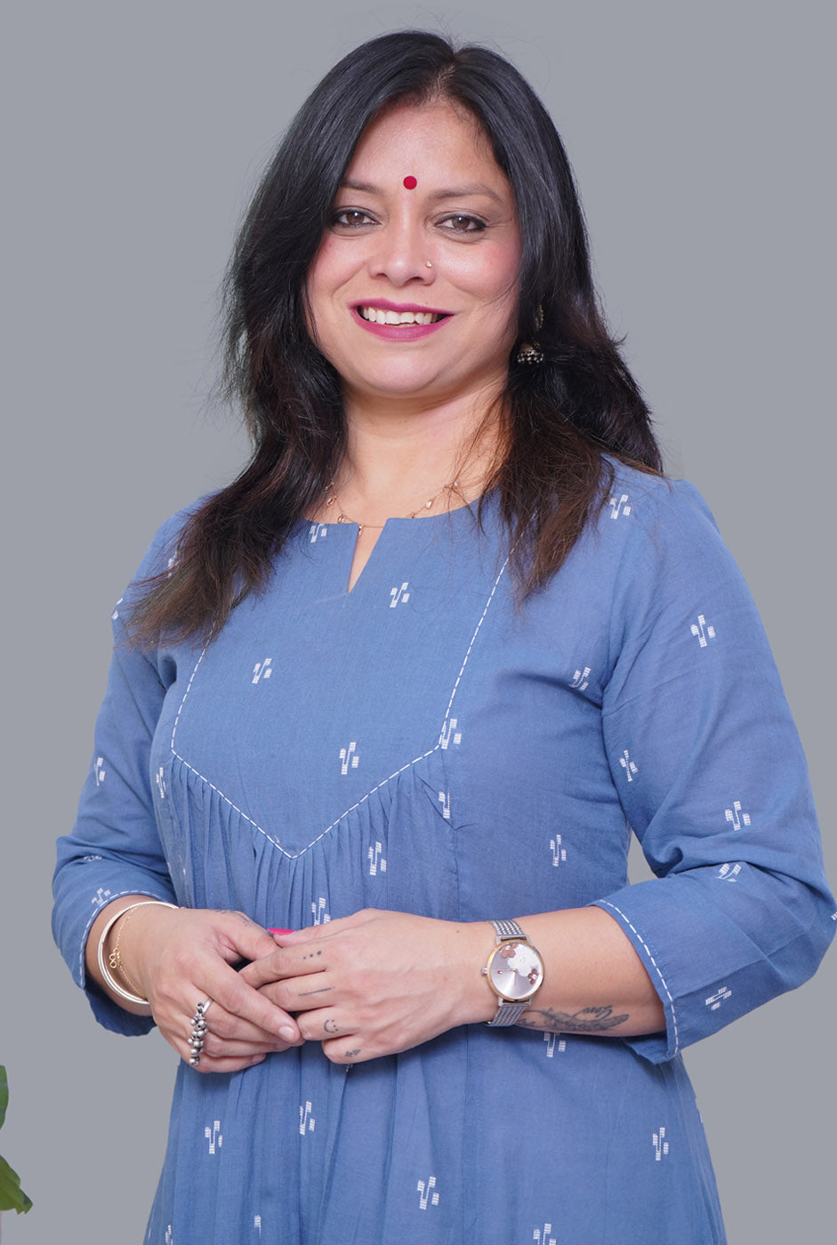Nazakat grey Handloom Cotton Kurti
