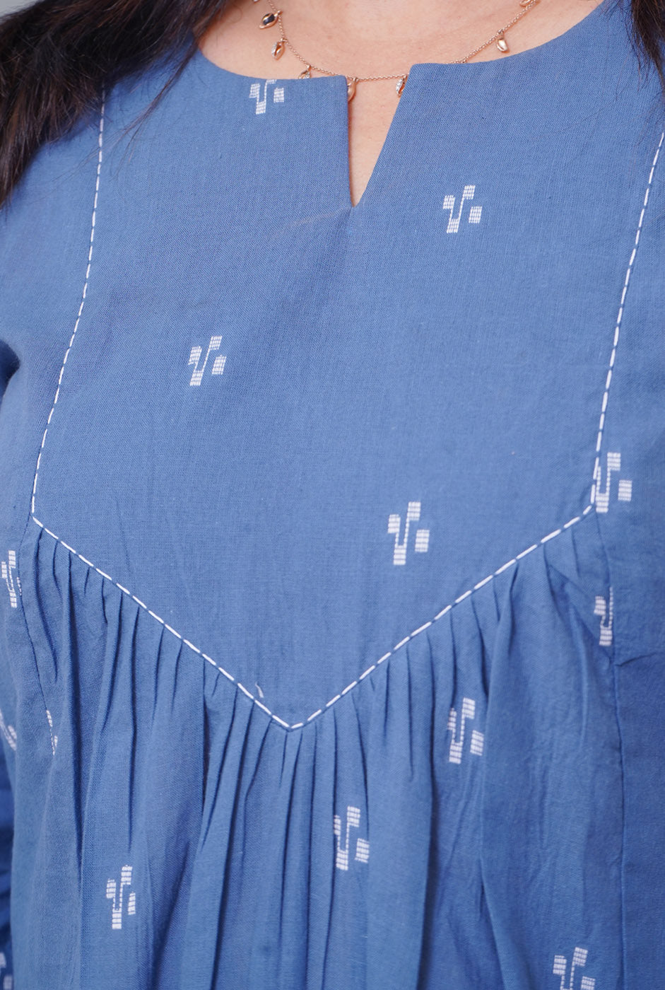 Nazakat grey Handloom Cotton Kurti