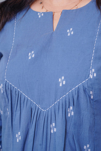Nazakat grey Handloom Cotton Kurti