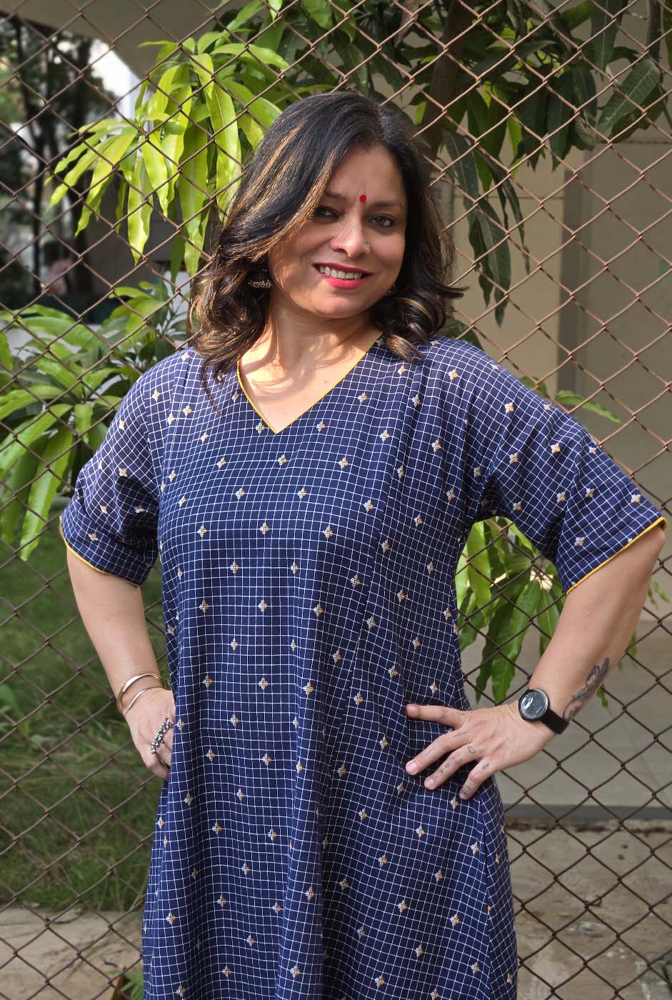 Nazakat Blue Handloom Cotton Co-Ord Set