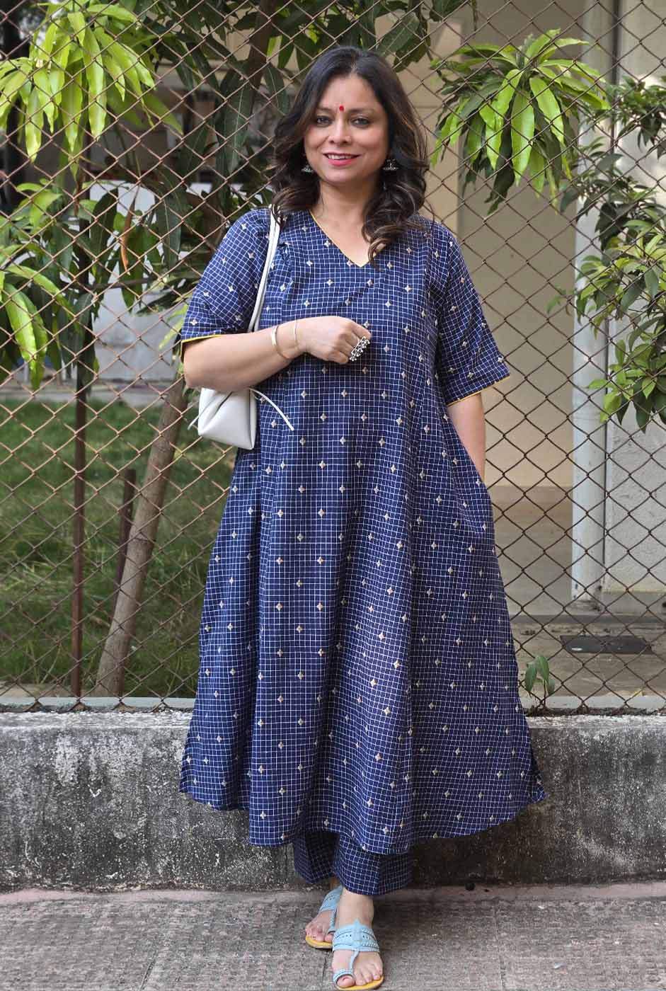 Nazakat Blue Handloom Cotton Co-Ord Set