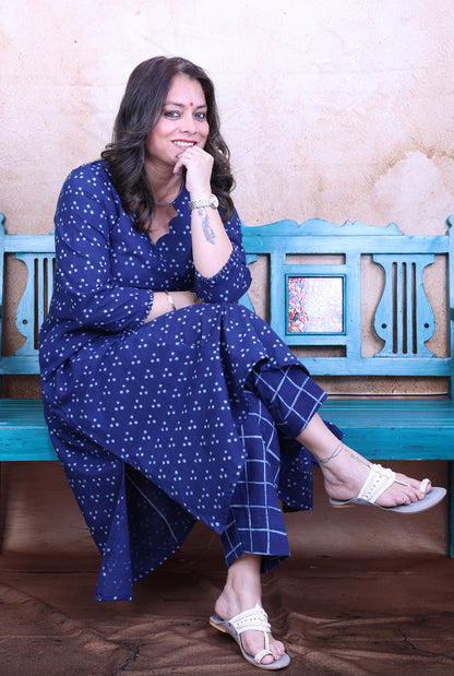 Taara Indigo Cotton Kurta Pant Set of 2