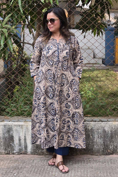 Kalamkari Handloom Kurta with Front gather