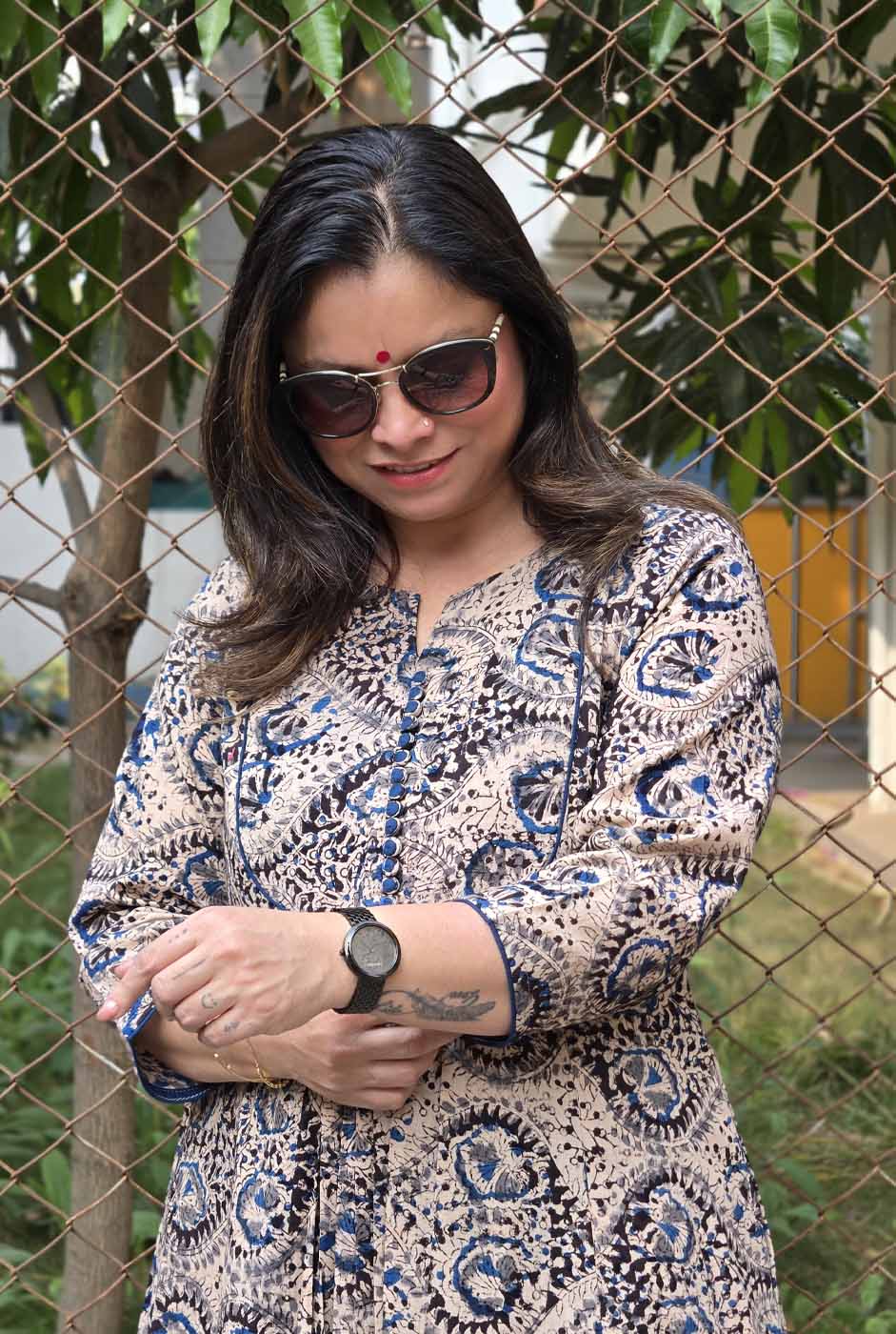 Kalamkari Handloom Kurta with Front gather
