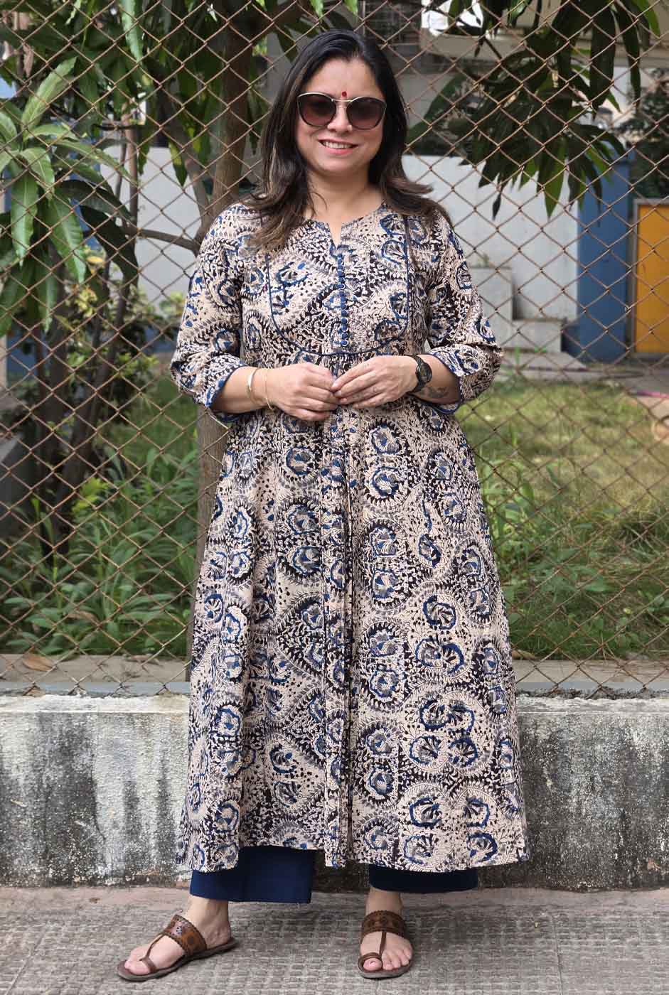 Kalamkari Handloom Kurta with Front gather