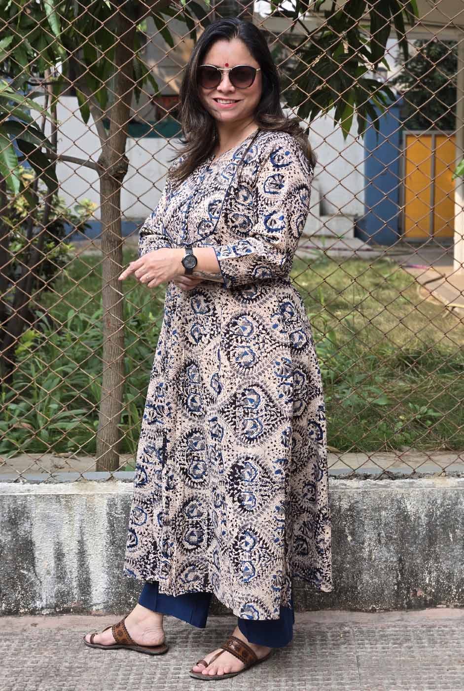 Kalamkari Handloom Kurta with Front gather