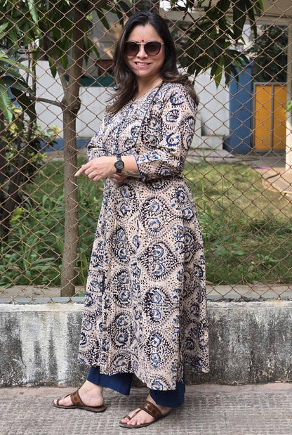 Kalamkari Handloom Kurta with Front gather