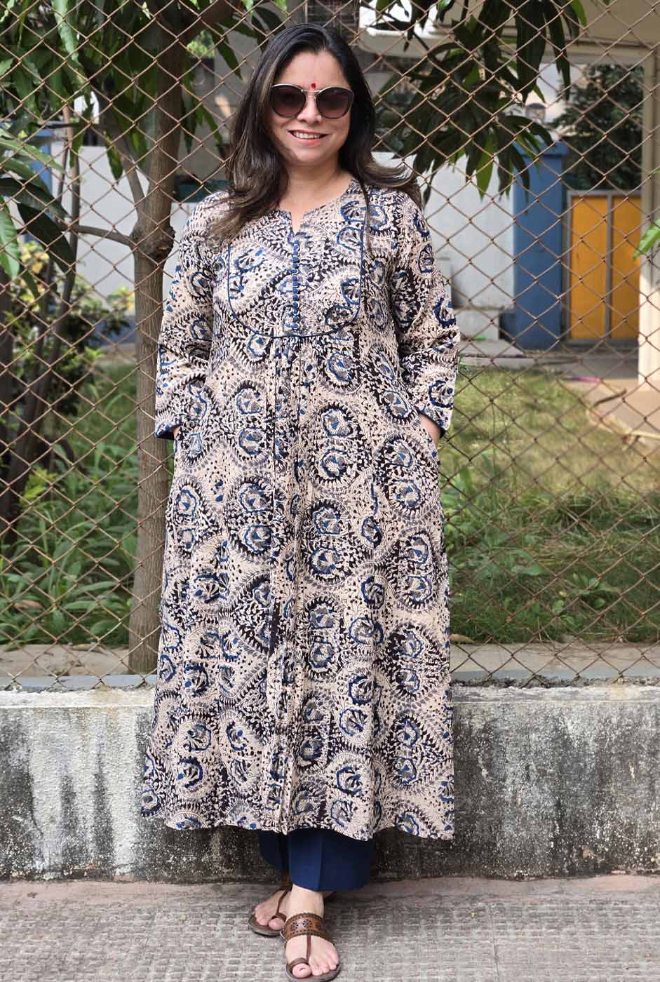 Kalamkari Handloom Kurta with Front gather
