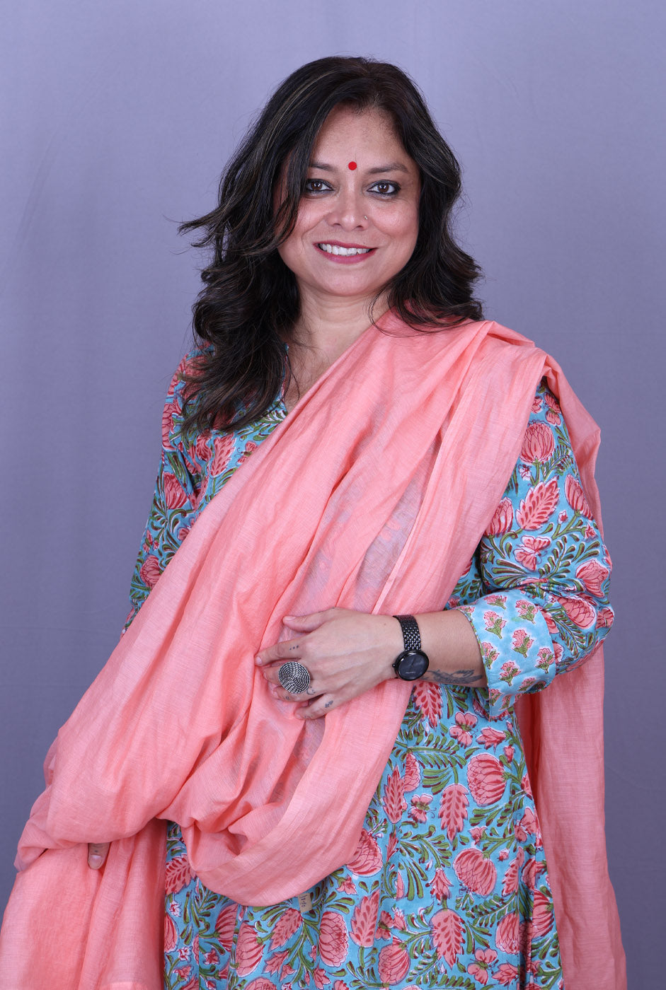 Mul Chanderi Dupatta – Peach Lightweight Set of 1