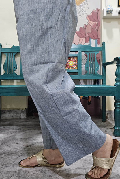 Blue-Grey Handloom Pant