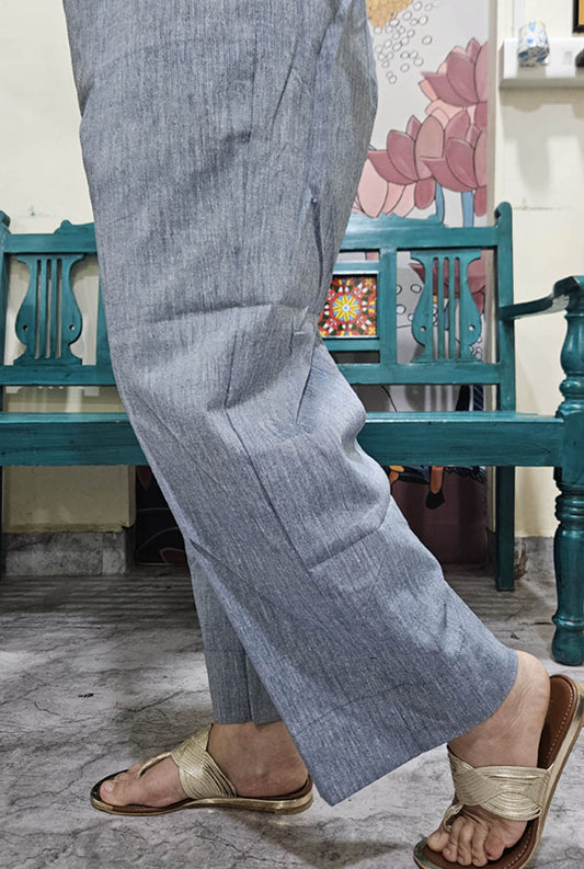 Blue-Grey Handloom Pant