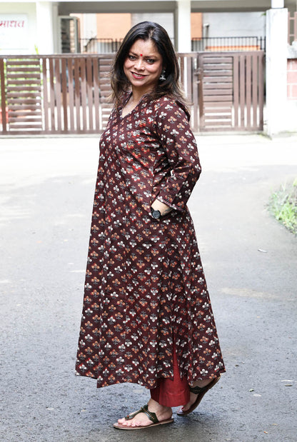 Dabu Cotton Kurta for Official Wear