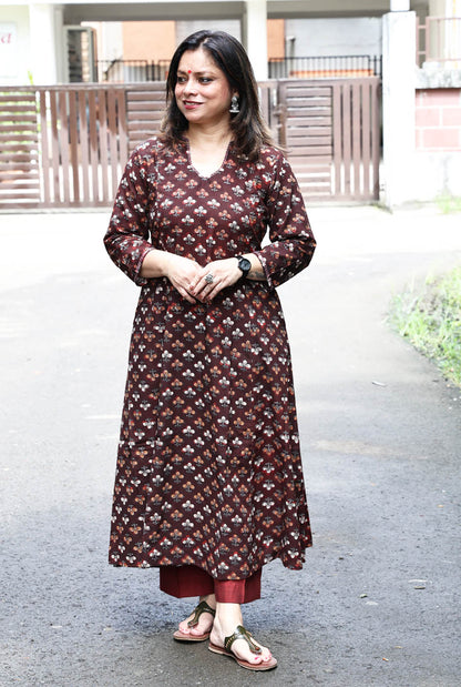 Dabu Cotton Kurta for Official Wear