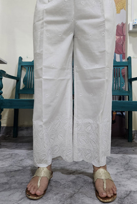 White Chikankari Pant