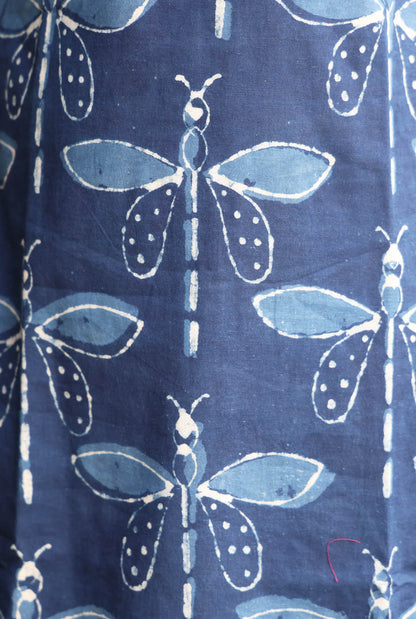 Dragonfly Print Dress with Soft Mul Lining