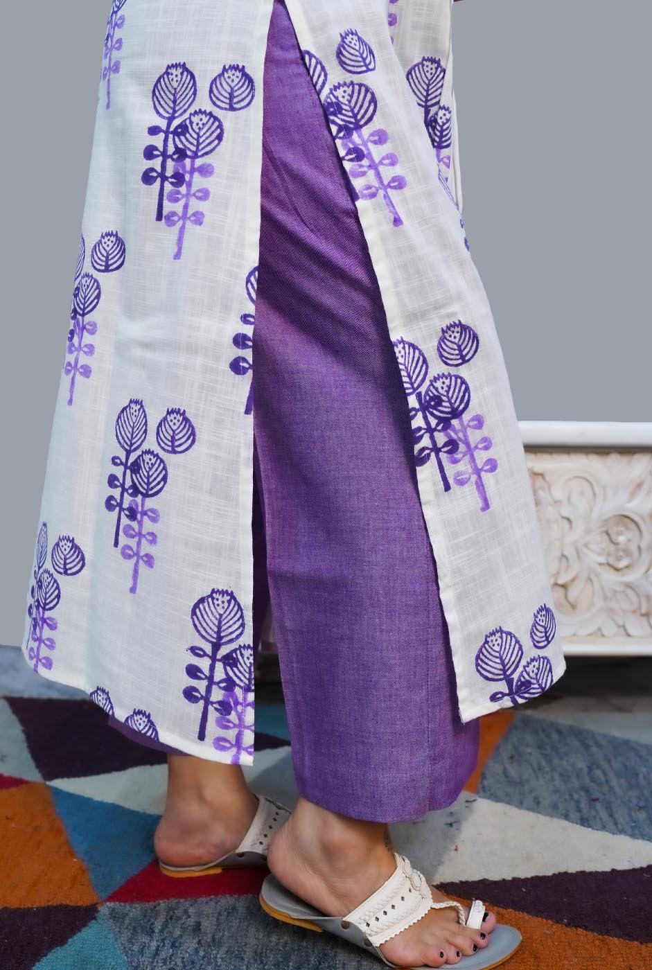 Handloom Cotton Purple  Pant