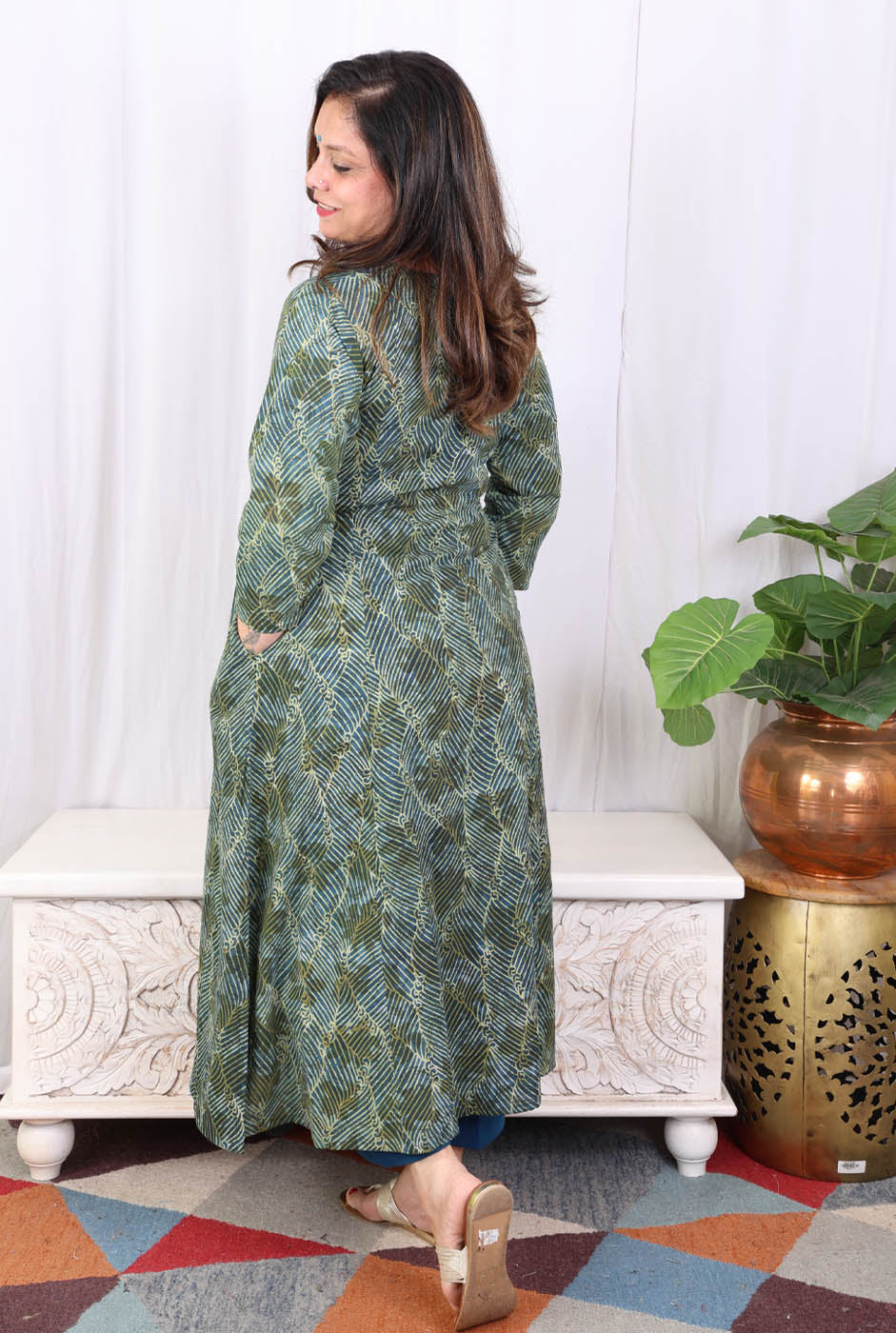 Elegant Green Angrakha Kurta