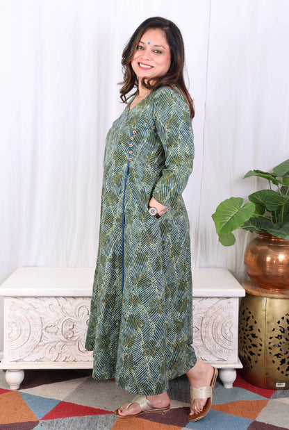 Elegant Green Angrakha Kurta