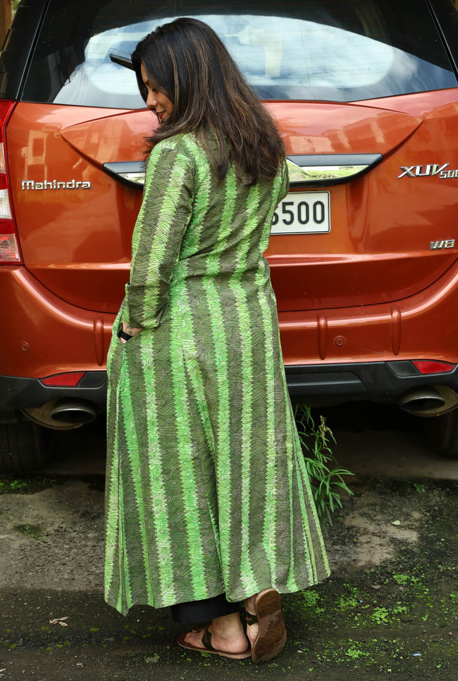 Ambar Vanaspati Block Printed Kurta (Green)