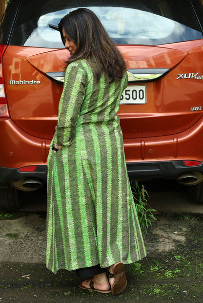Ambar Vanaspati Block Printed Kurta (Green)
