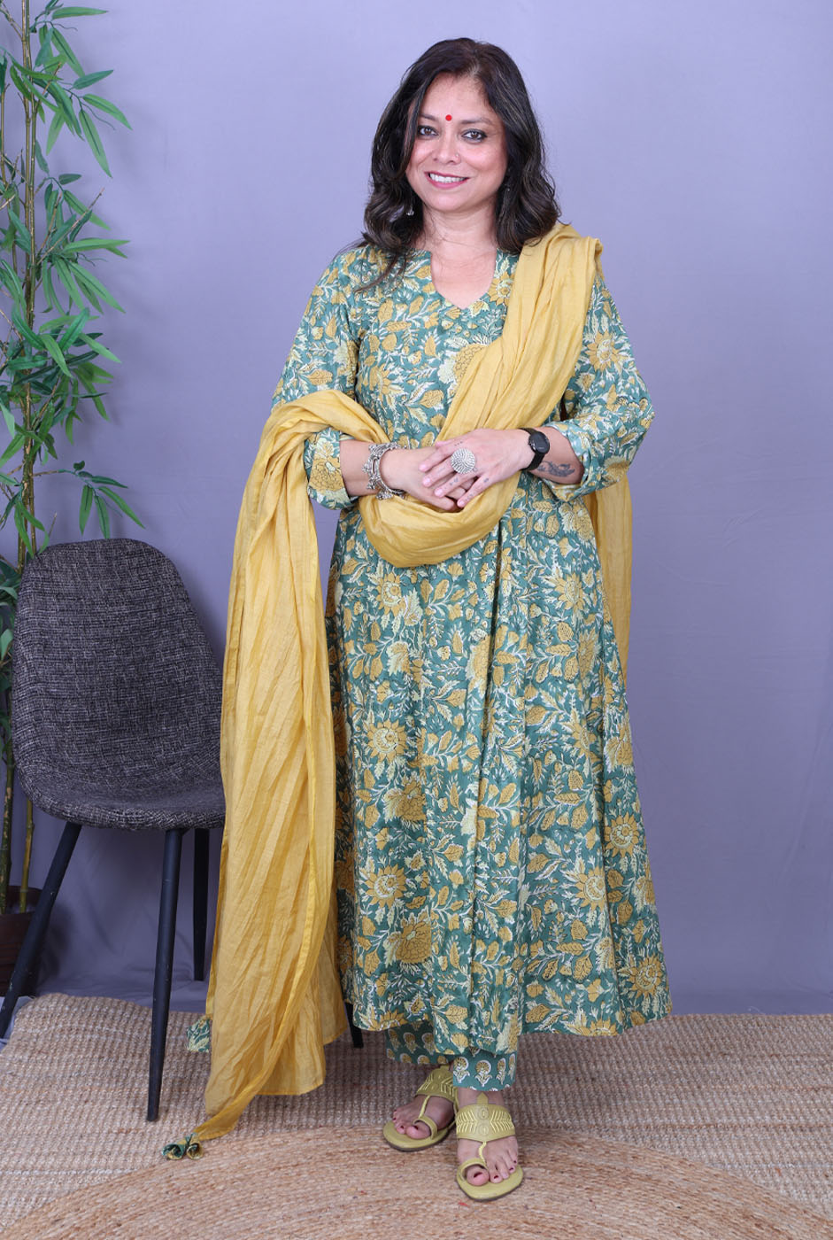 Mul Chanderi Dupatta – Yellow Lightweight Set of 1