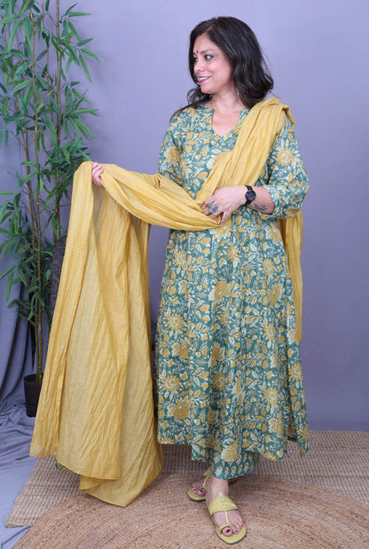 Mul Chanderi Dupatta – Yellow Lightweight Set of 1