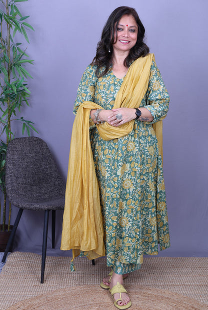 Mul Chanderi Dupatta – Yellow Lightweight Set of 1