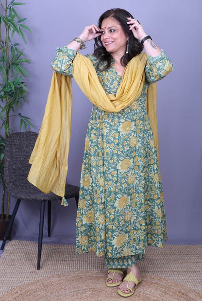 Mul Chanderi Dupatta – Yellow Lightweight Set of 1
