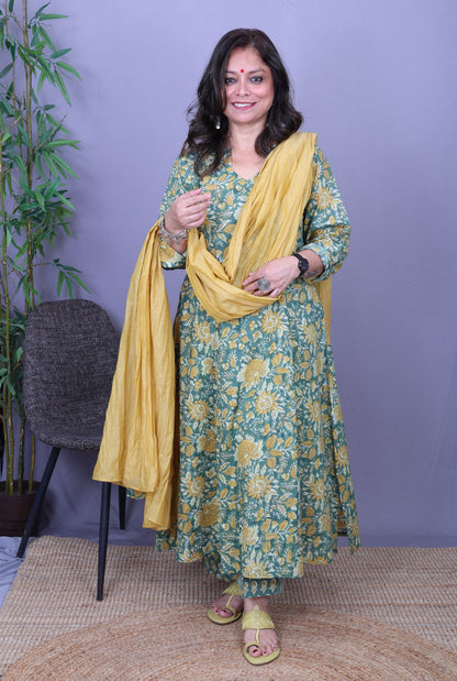Mul Chanderi Dupatta – Yellow Lightweight Set of 1