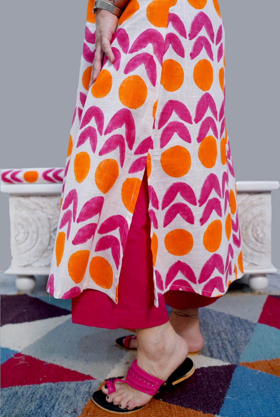 Handloom Cotton Dark Pink Pant