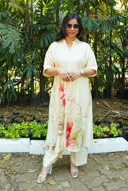 Ivory Floral Muslin Co-ord Set