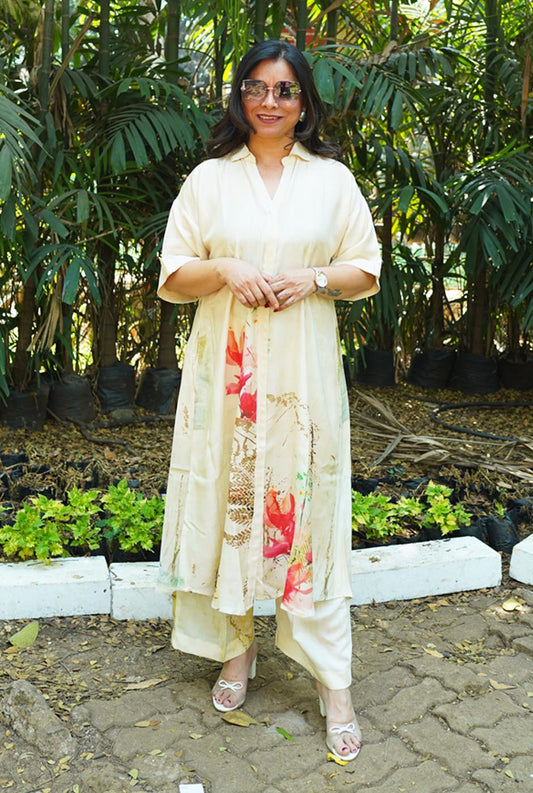 Ivory Floral Muslin Co-ord Set