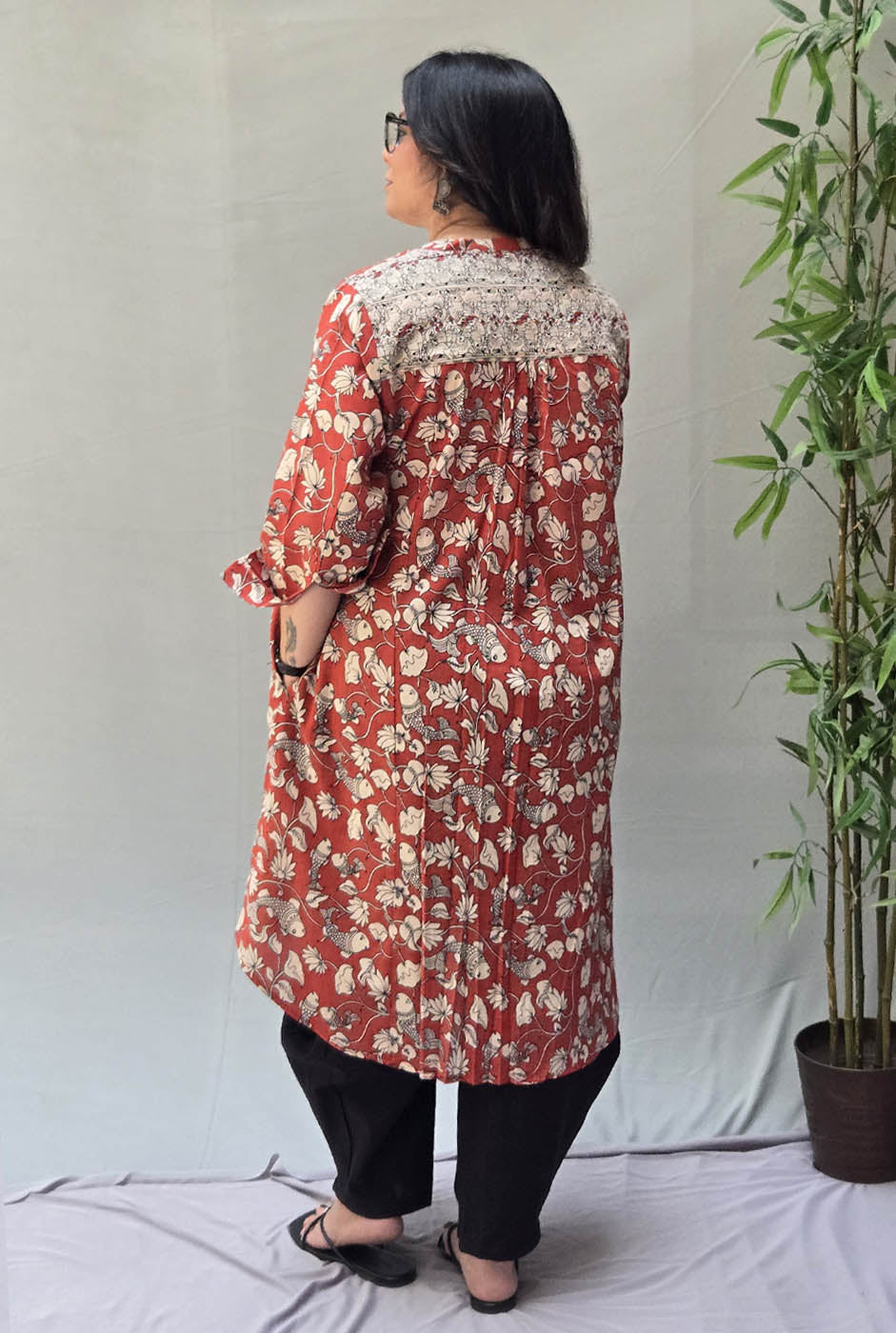 Chitralekha Kalamkari Red Kurta Pant Set