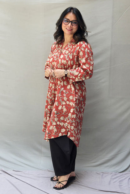 Chitralekha Kalamkari Red Kurta Pant Set