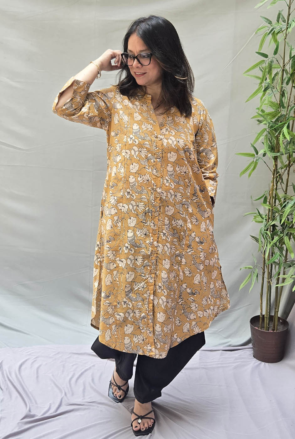 Chitralekha Kalamkari Kurta Pant Set