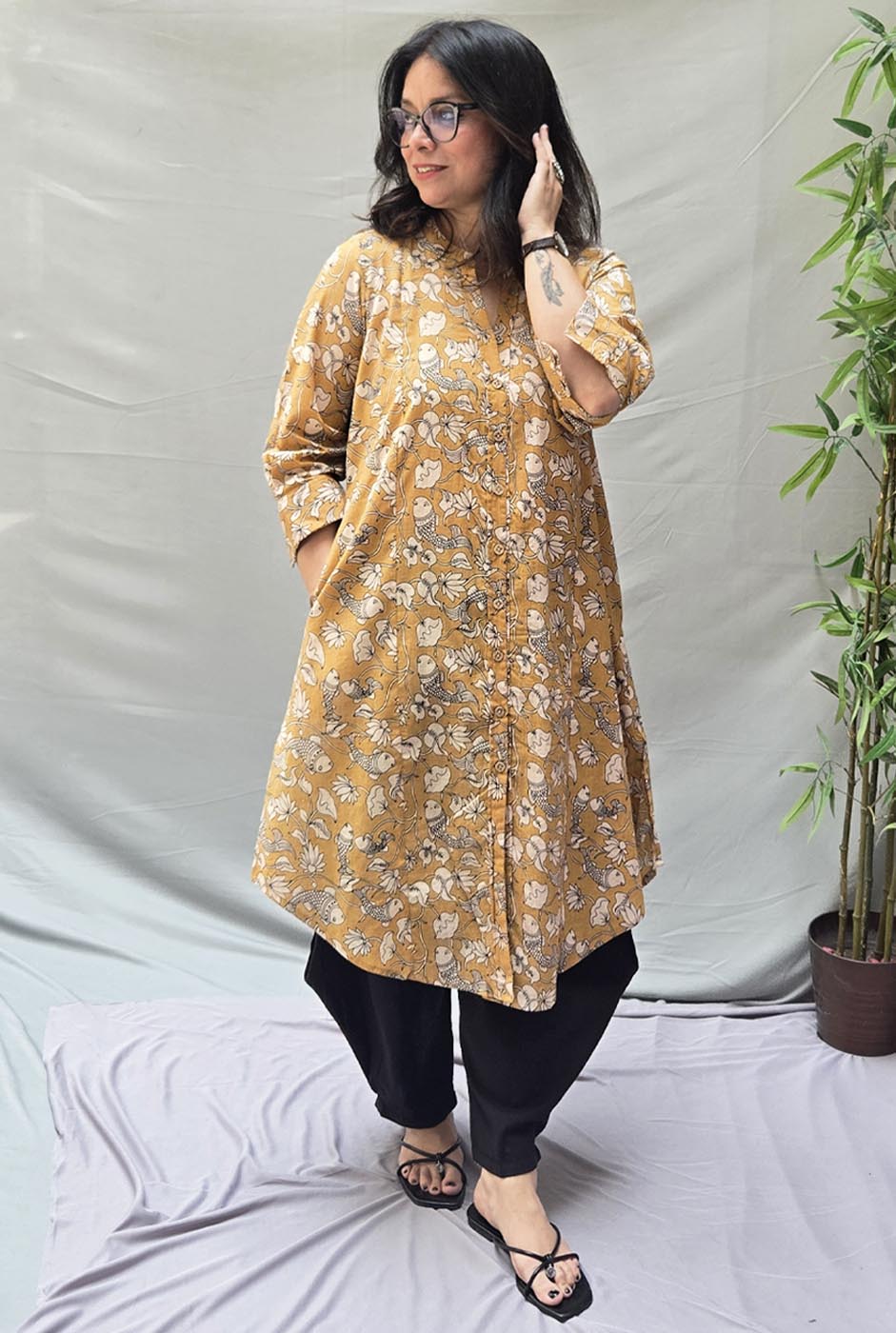 Chitralekha Kalamkari Kurta Pant Set