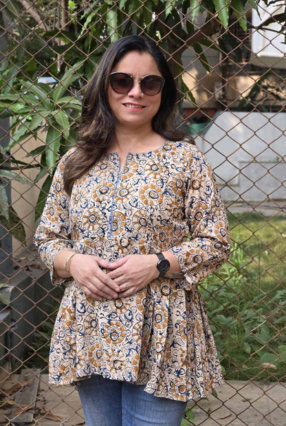 Kalamkari Peplum Short Top A