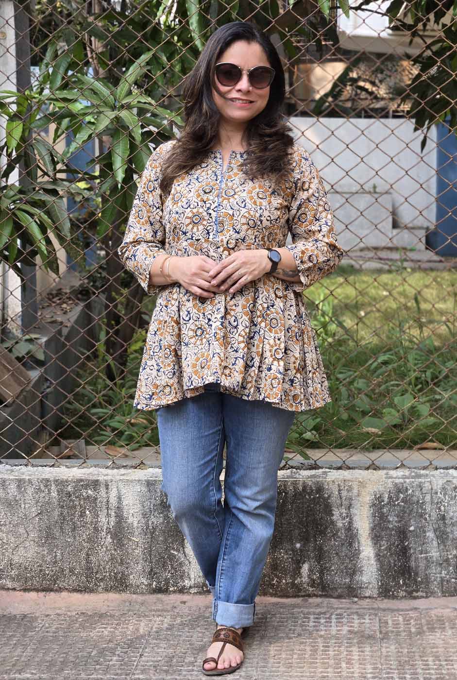 Kalamkari Peplum Short Top A