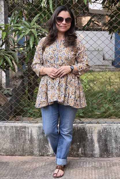 Kalamkari Peplum Short Top A