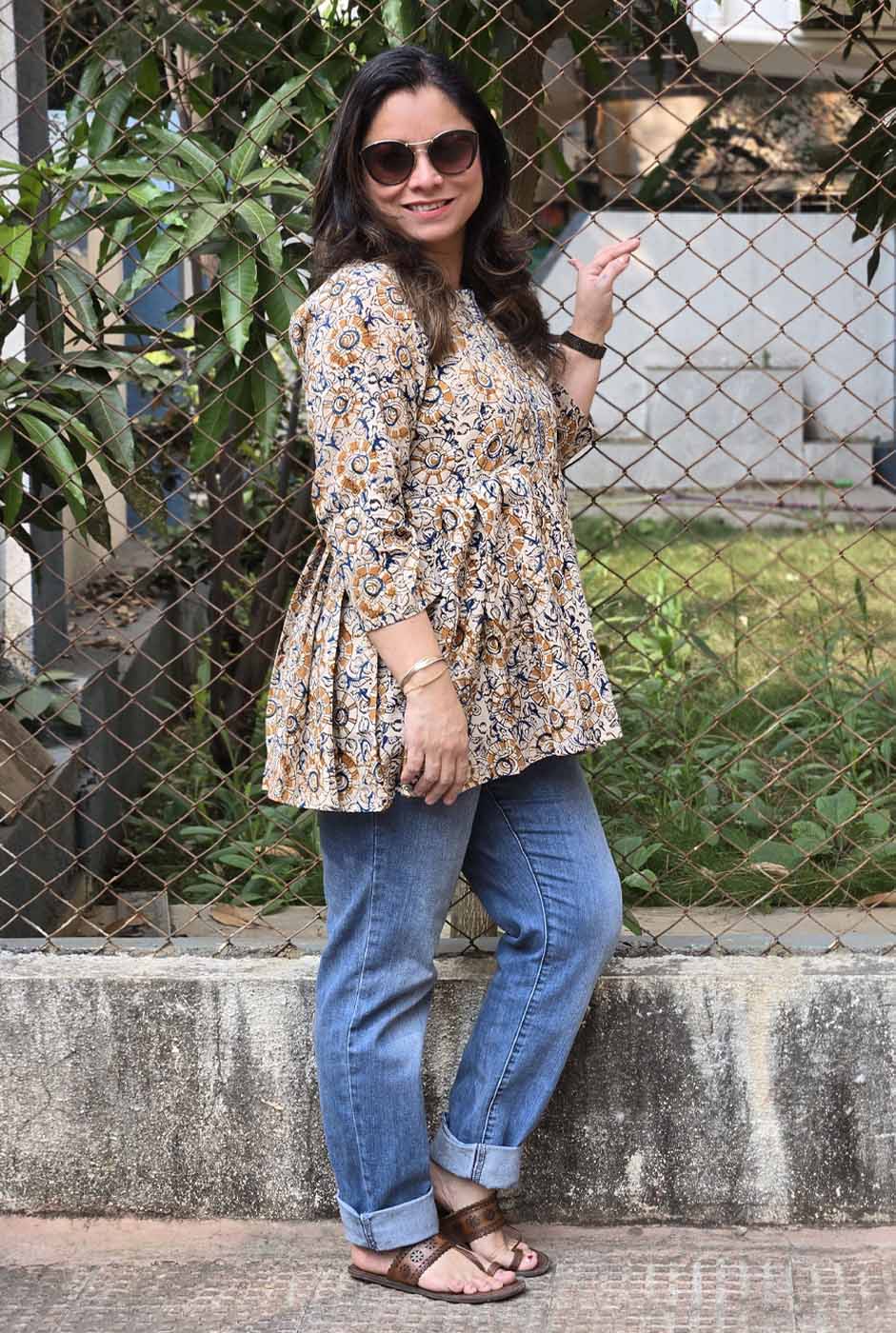 Kalamkari Peplum Short Top A