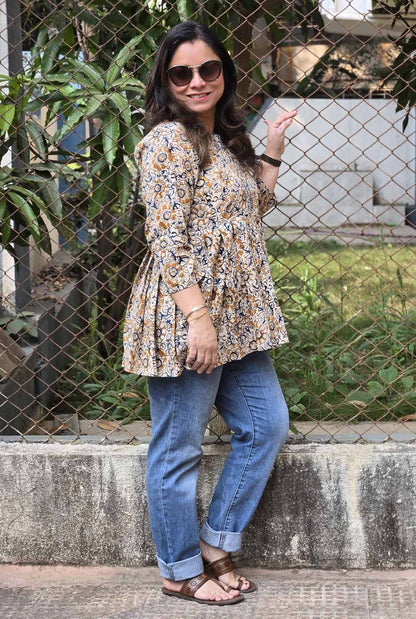 Kalamkari Peplum Short Top A